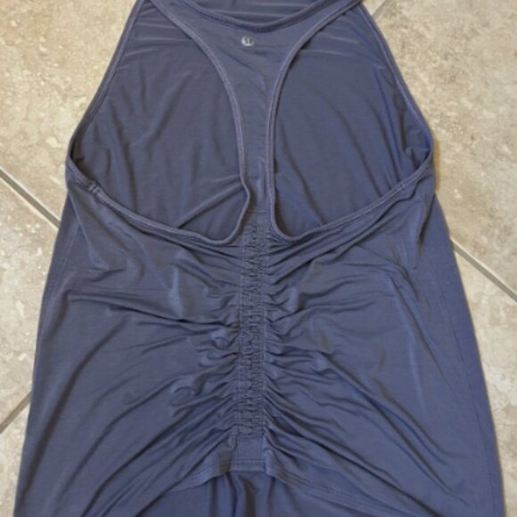 Lululemon Sculpt Tank Top Women's Size 4 Sleeveless Gray Blue Open Ruched Back - Picture 5 of 8